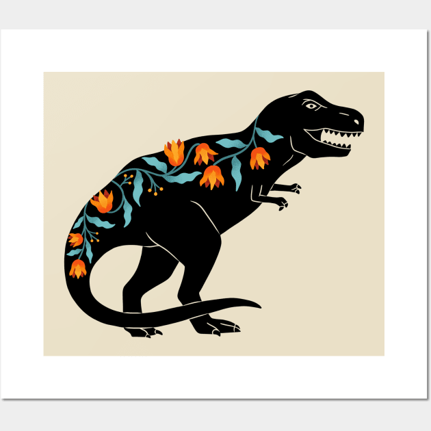 Dinosaur floral Wall Art by coffeeman